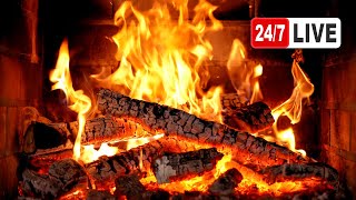 🔥 Cozy Fireplace 4K (LIVE 24/7). Fireplace with Crackling Fire Sounds. Christmas Fireplace 2024