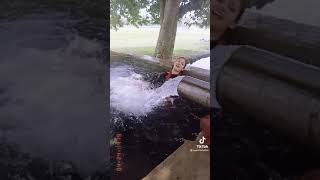 Young Girl Taking Bath In Tube Well Stani Village Life Style