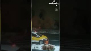Diyarbakırda Deprem Nedeniyle Bir Bina Yıkıldı - Yıkılma Anı