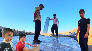 A Busy Day Cementing The Bathroom Roof And Preparing The Warehouse Roof