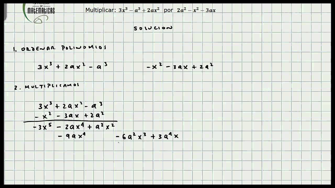 EJERCICIO POLINOMIOS ejercicio polinomios:
