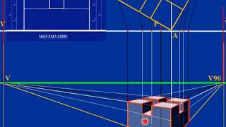 فيديو رقم {5} المنظور- كيفية رسم المنظور المعمارى نقطتين هروب وأخذ الأرتفاعات, د/كمال الجبلاوى
