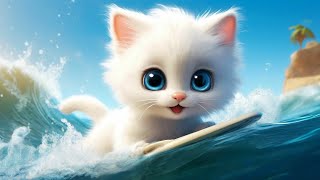 ビーチにいる子猫 Котенок На Пляже Kitten On The Beach