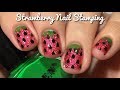 Strawberry Nail Stamping using Pueen Products