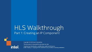 HLS Walkthrough Part 1: Creating an IP Component