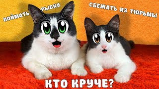 Кот Малыш Vs Котёнок Яни - Кто Круче? Челлендж Побег Из Тюрьмы, Поймать Рыбку! Выбери Кто Лучше