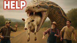 Giant Snake Tries To Swallow A Cow Shocking Real Footage