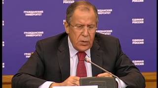 Sergey Lavrov"s open lecture on Russian foreign policy