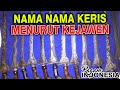 Nama nama dhapur Keris dan Tombak menurut pakem Jawa #ragamindonesia #keris #kejawen