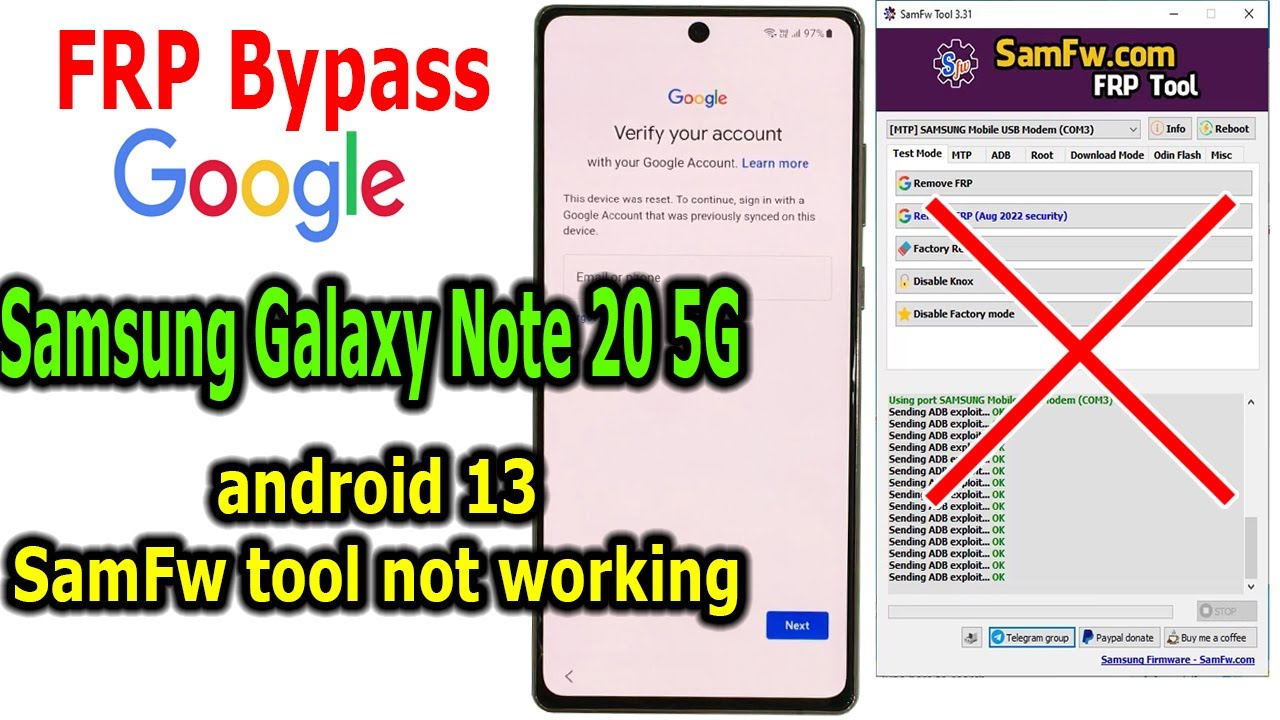 FRP Bypass Google Account Lock Samsung Note 20 5G FRP Bypass Google Account Lock Samsung Note 20 5G