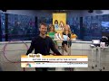 Kathie Lee Gifford hula hoops with Kyle Petersen