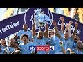 Manchester City lift the Premier League trophy after winning ...
