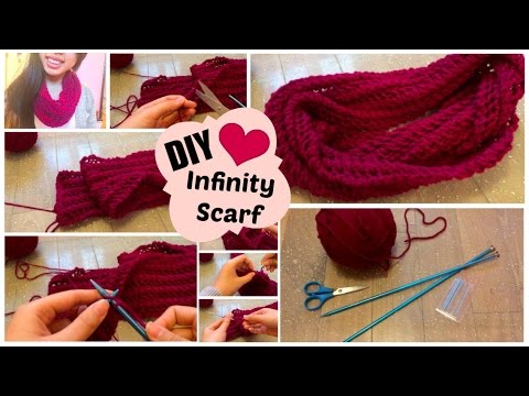 â¡ DIY Infinity Scarf // Easy Knit Pattern for Beginners | SLife â¡ - YouTube