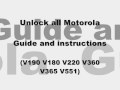 Foto pequena How to unlock all Motorola - Cingular At&t V190 V180 V220 V360 V365 V551