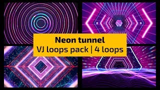 VJ Loops - Neon tunnel