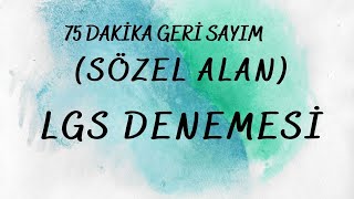 Sözel Oturum Lgs Deneme Sayaci 75 Daki̇ka Geri̇ Sayim