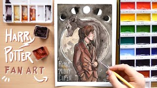 Painting Remus Lupin | Harry Potter fan art n' chat | watercolor & gouache