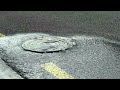 Man hole cover over flows new sony camera test de interlaced video