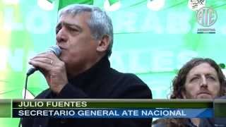 07-08-2014 ATE se movilizó por salario mínimo de los estatales municipales