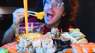Cheese Sauce Sushi Dumpling Feast Asmr No Talking Nomnomsammieboy
