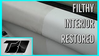 SUPER cleaning this GROSS leather interior. Amazing transformation. GB Detailing review.