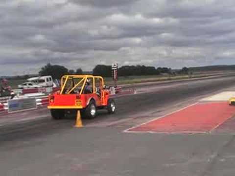 Jago Jeep vs Ford Anglia Drag Racing York Raceway