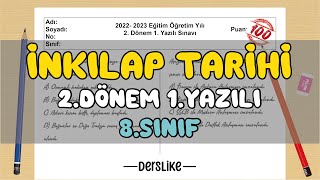 8. Sınıf İnkılap Tarihi 2.Dönem 1.Yazılı Soruları #2023