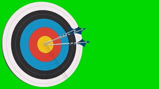 Bow Arrows Fly On The Target - Bow Arrows Hit The Target - Green Screen - Free Use