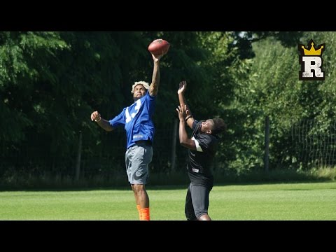 KSI ATTEMPTS ODELL BECKHAM JR's ONE HANDED CATCH | Rule'm Sports