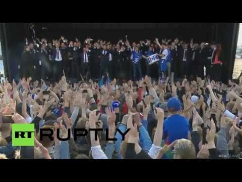 Iceland performs ultimate &#039;Viking war chant&#039;, throws epic homecoming party for Euro 2016 team