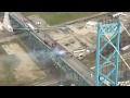 WATCH: Crews battle vehicle fire on Ambassador Bridge