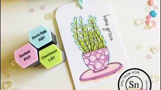 Coloring with Spectrum Noir Classique Markers | How To Doodle A Plant | Ruchi's Crafeteria