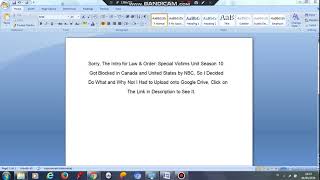 Law & Order Special Victims Unit Season 10 Intro Link In Description