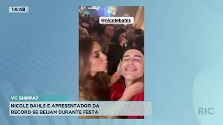 Nicole Bahls E Apresentador Da Record Se Beijam Durante Festa