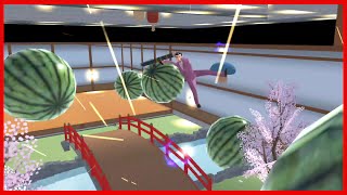 Mushroom And Watermelon Vs Momo Gumi Boss Sakura School Simulator