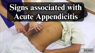 Signs Ociated With Acute Appendicits Standardized Clinical Extion Videos Kyamc