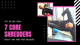 7 core shredders. Try peppering these 7 core exercises into your existing workout! #core.