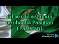 Dil Se Maine Dekha Pakistan whatsaap status