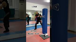 Round Kick With Step🥊 #Lesson #Kickboxing #Taekwondo