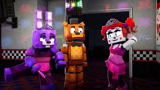 Fnaf Minecraft Bonnie And Circus Baby Dancing To Sugarcrash! (Bemax Remix)