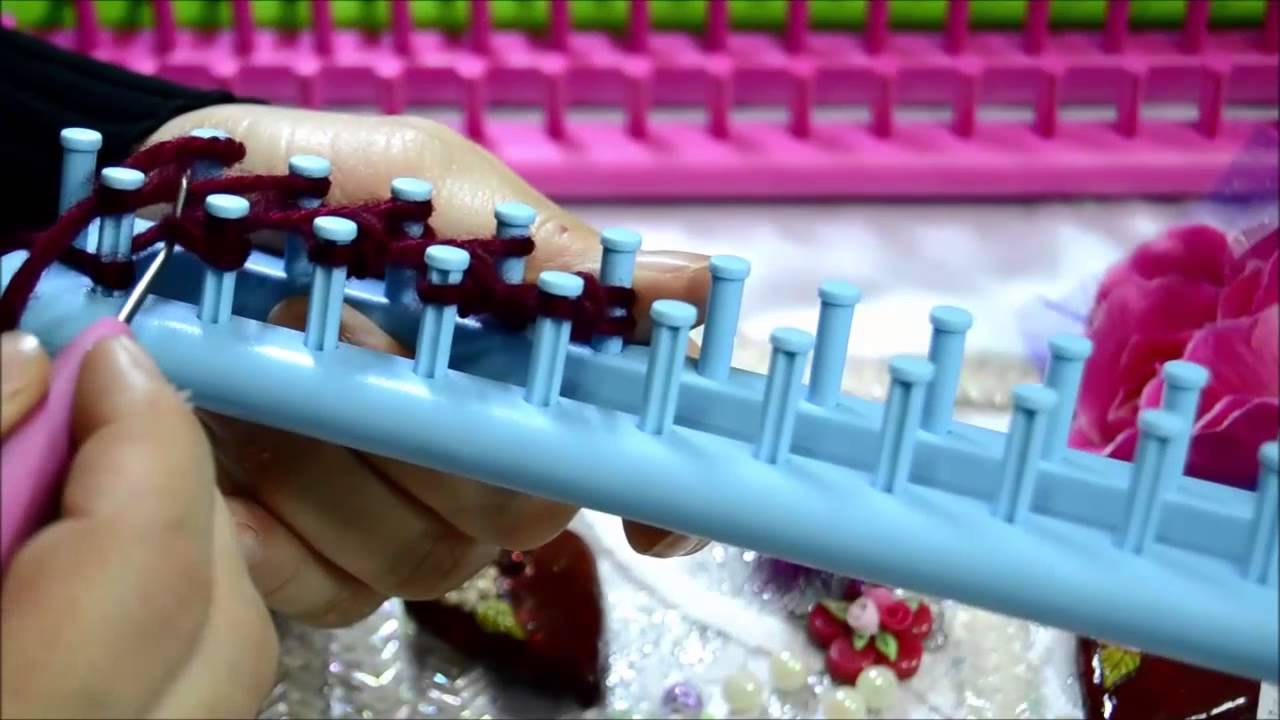 Вязание на станке из пряжи 556