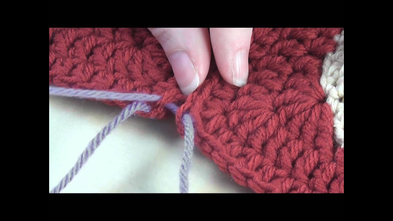 How to: Sew Crochet Motifs Through the Back Loops - YouTube