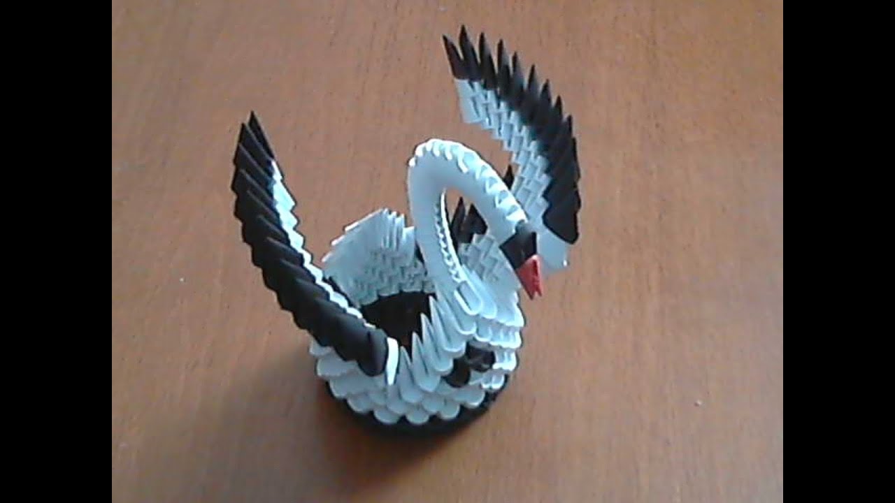 How to make 3d origami black and white small swan model1 YouTube