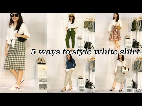 OUTFIT IDEAS | 5 WAYS TO STYLE WHITE SHIRT | OOTD | INDONESIA - YouTube