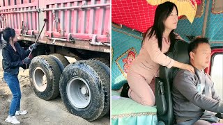 Female Truck Driver Huya A Day In The Life Driving, Unloading, And Hard Work