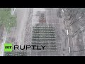 Russian cadets preparing for 70th Victory Day celebrations (Drone footage)