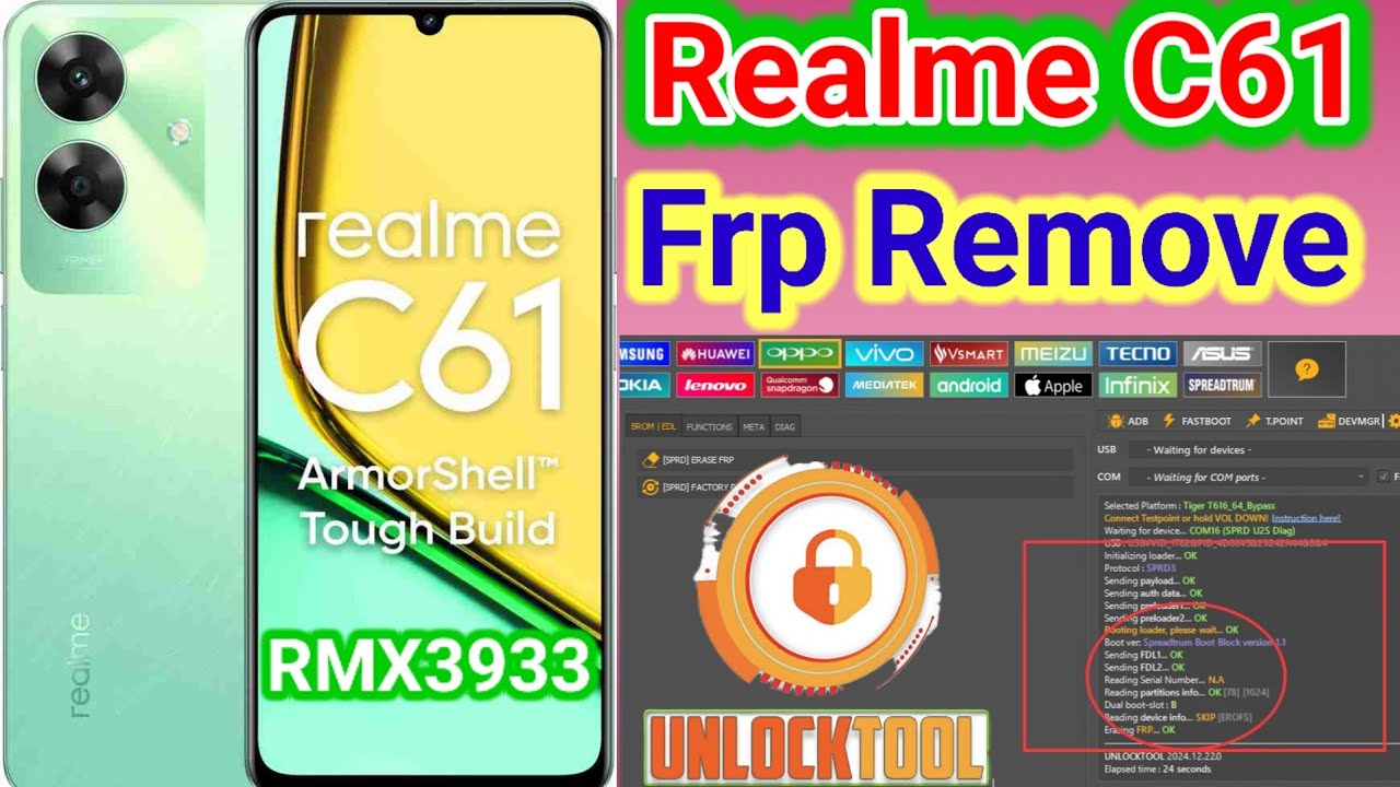 Realme C61 Frp remove UnlockTool || This model tool Realme C61 Frp remove UnlockTool || This model tool