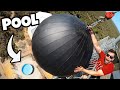 WRECKING BALL Vs. SWIMMING POOL from 45m!