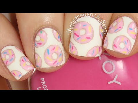 Easy DIY Donut Nail Art!! || THE NAIL POLISH CHALLENGE - YouTube