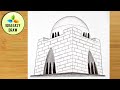 How to Draw Mazar-e-Quaid Easy step by step || Happy independence Day || 14th August Drawing